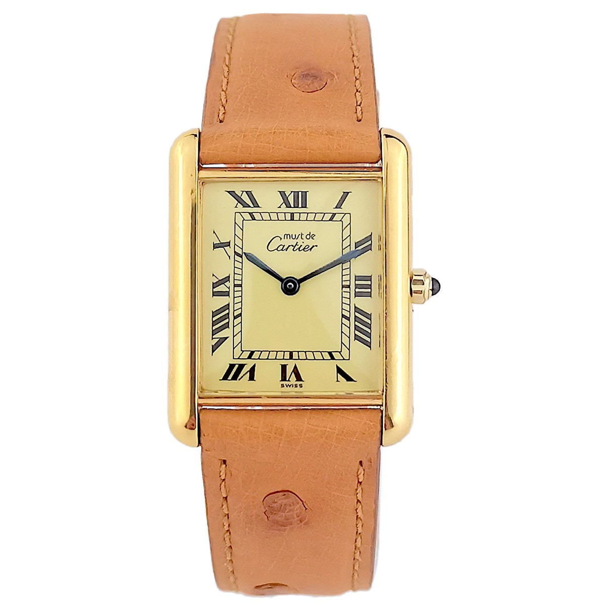 silver gilt watch Cartier Gold 